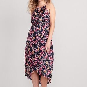 Old Navy Waist-Defined Floral Halter Satin Maxi Dress
Navy/Pink Floral